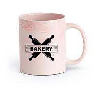 AYUEHBN cerámica Tazas de Cerámica para Café, Leche y Té Productos de panadería Fresh Baking Bakery （11oz/320ml） Tazas de cerámica para el hogar o el trabajo Rosa mármol