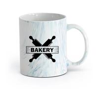 AYUEHBN cerámica Tazas de Cerámica para Café, Leche y Té Productos de panadería Fresh Baking Bakery （11oz/320ml） Tazas de cerámica para el hogar o el trabajo Azul mármol