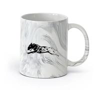 AYUEHBN cerámica Tazas de Cerámica para Café, Leche y Té Resumen Fuego Perro Hogar Animal Mascota （11oz/320ml） Para bebidas calientes, latte, capuchino Negro mármol