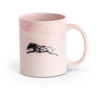 AYUEHBN cerámica Tazas de Cerámica para Café, Leche y Té Resumen Fuego Perro Hogar Animal Mascota （11oz/320ml） Para bebidas calientes, latte, capuchino Rosa mármol