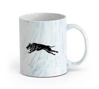 AYUEHBN cerámica Tazas de Cerámica para Café, Leche y Té Resumen Perro Enojado Hogar Animal Mascota （11oz/320ml） Apto para lavavajillas y microondas Azul mármol