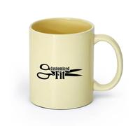 AYUEHBN cerámica Tazas de Cerámica para Café, Leche y Té Tijeras de costura de Tailor Tools Atelier （11oz/320ml） Para cafetería o restaurante Beige