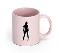 AYUEHBN cerámica Tazas de Cerámica para Café, Leche y Té Vaquera con sombrero de pistola, vaquera ... （11oz/320ml） Para café, avena, té, fácil de limpiar Rosa
