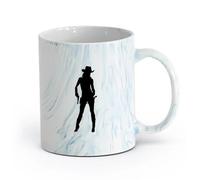 AYUEHBN cerámica Tazas de Cerámica para Café, Leche y Té Vaquera con sombrero de pistola, vaquera ... （11oz/320ml） Para café, avena, té, fácil de limpiar Azul mármol