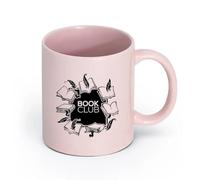 AYUEHBN cerámica Tazas de gres para café y té Club de lectura de Book Guill de edición vintage （11oz/320ml） Café, té, latte, leche, cacao, zumo y otras bebidas calientes Rosa