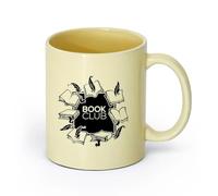 AYUEHBN cerámica Tazas de gres para café y té Club de lectura de Book Guill de edición vintage （11oz/320ml） Café, té, latte, leche, cacao, zumo y otras bebidas calientes Beige