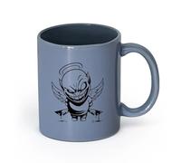 AYUEHBN cerámica Tazas de gres para café y té Demonio Ángel Contraste Vida Muerte Bien Mal Malo （11oz/320ml） Regalo único de oficina para mujeres y hombres Gris azulado