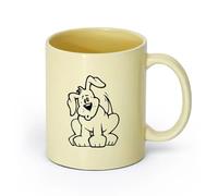 AYUEHBN cerámica Tazas de gres para café y té Perro gracioso mascota animal cachorro cola amigo pies （11oz/320ml） Para leche, té, cola y agua Beige