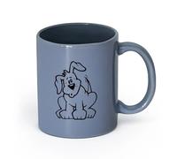 AYUEHBN cerámica Tazas de gres para café y té Perro gracioso mascota animal cachorro cola amigo pies （11oz/320ml） Para leche, té, cola y agua Gris azulado