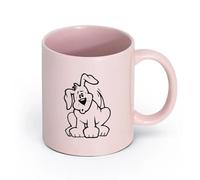 AYUEHBN cerámica Tazas de gres para café y té Perro gracioso mascota animal cachorro cola amigo pies （11oz/320ml） Para leche, té, cola y agua Rosa