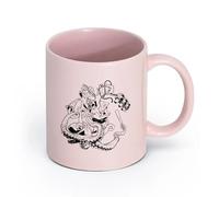 AYUEHBN cerámica Tazas de porcelana Animales de fantasía de batalla Mono Gorila Pulpo Agarrando Rabia （11oz/320ml） Regalo para hombre o mujer Rosa