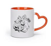 AYUEHBN cerámica Tazas de porcelana Animales de fantasía de batalla Mono Gorila Pulpo Agarrando Rabia （11oz/320ml） Regalo para hombre o mujer Naranja