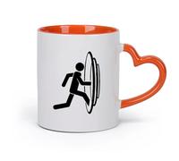 AYUEHBN cerámica Tazas de porcelana Mundo de fantasía Mundos paralelos Portal de entrada del movimiento （11oz/320ml） Para té, café y bebidas calientes Naranja