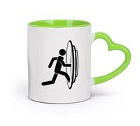 AYUEHBN cerámica Tazas de porcelana Mundo de fantasía Mundos paralelos Portal de entrada del movimiento （11oz/320ml） Para té, café y bebidas calientes Verde