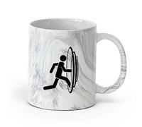 AYUEHBN cerámica Tazas de porcelana Mundo de fantasía Mundos paralelos Portal de entrada del movimiento （11oz/320ml） Para té, café y bebidas calientes Negro mármol