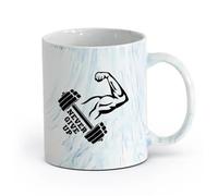 AYUEHBN cerámica Tazas de porcelana Nunca te rindas Gimnasio en casa Fitness Center Culturismo Deporte （11oz/320ml） Para té, café, infusión caliente Azul mármol
