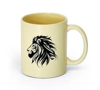 AYUEHBN cerámica Tazas de té, café y chocolate caliente Cabeza de animal enojada León africano salvaje （11oz/320ml） Para Té, Café, Leche, Capuchino Beige