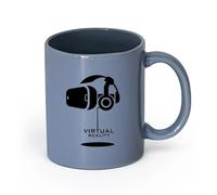 AYUEHBN cerámica Tazas de té, café y chocolate caliente Casco de juego de realidad virtual Película VR （11oz/320ml） Regalo para hombre o mujer Gris azulado