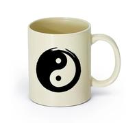AYUEHBN cerámica Tazas de té, café y chocolate caliente Círculo Yin Yang Símbolo Filosofía Oriental Zen （11oz/320ml） Regalo para hombre o mujer Amarillo claro