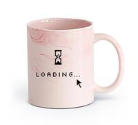 AYUEHBN cerámica Tazas de té, café y chocolate caliente Computadora que carga el mouse geek （11oz/320ml） Para café, sopa, té, leche, latte, chocolate caliente, para mujeres y hombres Rosa mármol