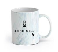 AYUEHBN cerámica Tazas de té, café y chocolate caliente Computadora que carga el mouse geek （11oz/320ml） Para café, sopa, té, leche, latte, chocolate caliente, para mujeres y hombres Azul mármol