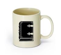 AYUEHBN cerámica Tazas de té, café y chocolate caliente Libro Antiguo Cruz Santa Biblia Religiosa （11oz/320ml） Tazas de cerámica para el hogar o el trabajo Amarillo claro