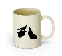 AYUEHBN cerámica Tazas de té, café y chocolate caliente Pareja nocturna Lobos aúllan Depredador Animal （11oz/320ml） Bebidas calientes, espresso Amarillo claro