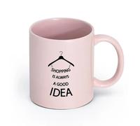 AYUEHBN cerámica Tazas de té y café Colgador de citas con buenas ideas para compras en tiendas de moda （11oz/320ml） Bebidas calientes, espresso Rosa