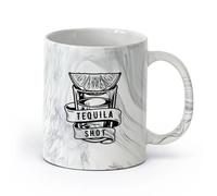 AYUEHBN cerámica Tazas de té y café con estilo Cóctel de tequila con lima y sal en un bar de pub （11oz/320ml） Tazas de cerámica para el hogar o el trabajo Negro mármol