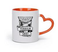 AYUEHBN cerámica Tazas de té y café con estilo Cóctel de tequila con lima y sal en un bar de pub （11oz/320ml） Tazas de cerámica para el hogar o el trabajo Naranja
