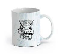 AYUEHBN cerámica Tazas de té y café con estilo Cóctel de tequila con lima y sal en un bar de pub （11oz/320ml） Tazas de cerámica para el hogar o el trabajo Azul mármol
