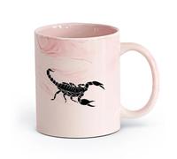 AYUEHBN cerámica Tazas de té y café con estilo Escorpión, animal, veneno, depredador del desierto （11oz/320ml） Tazas de cerámica para el hogar o el trabajo Rosa mármol