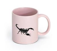 AYUEHBN cerámica Tazas de té y café con estilo Escorpión, animal, veneno, depredador del desierto （11oz/320ml） Tazas de cerámica para el hogar o el trabajo Rosa