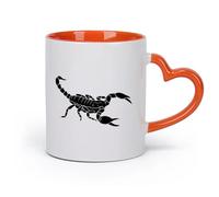 AYUEHBN cerámica Tazas de té y café con estilo Escorpión, animal, veneno, depredador del desierto （11oz/320ml） Tazas de cerámica para el hogar o el trabajo Naranja