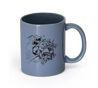 AYUEHBN cerámica Tazas de té y café con estilo Perro rabioso, mascota, llamas, monstruo, locura （11oz/320ml） Elegante y duradero: apto para microondas y lavavajillas Gris azulado