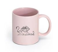 AYUEHBN cerámica Tazas de té y café Pintura surrealista de una bella chica rodeada de un tigre salvaje （11oz/320ml） Bebidas calientes, espresso Rosa