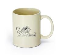 AYUEHBN cerámica Tazas de té y café Pintura surrealista de una bella chica rodeada de un tigre salvaje （11oz/320ml） Bebidas calientes, espresso Amarillo claro