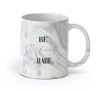 AYUEHBN cerámica Tazas de té y café Sé diferente, nena, cita, palabras inspiradoras, frases, letras, mujer, niña, salón de belleza （11oz/320ml） Porcelana fina (cerámica) Negro mármol