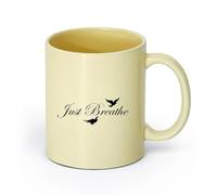 AYUEHBN cerámica Tazas de té y café Solo respira Cita Palabras inspiradoras Centro de yoga motivacional Meditación （11oz/320ml） Porcelana fina (cerámica) Beige