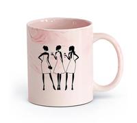 AYUEHBN cerámica Tazas Geniales Invitación a una fiesta de cóctel para chicas guapas. Bar de bebidas. Club nocturno. （11oz/320ml） Restaurante, oficina Rosa mármol