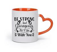 AYUEHBN cerámica Tazas Geniales Sé fuerte, mujer, jefa, inspiración, motivación, letras, palabras, cita, chica africana （11oz/320ml） Gran regalo para parejas Naranja