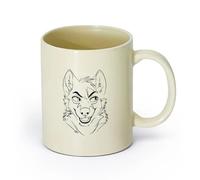 AYUEHBN cerámica Tazas Grandes para Bebidas Calientes Animal Zorro Astuto Cabeza Mimetismo Cara （11oz/320ml） Regalo único de oficina para mujeres y hombres Amarillo claro