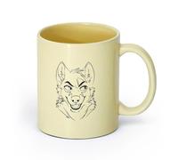 AYUEHBN cerámica Tazas Grandes para Bebidas Calientes Animal Zorro Astuto Cabeza Mimetismo Cara （11oz/320ml） Regalo único de oficina para mujeres y hombres Beige