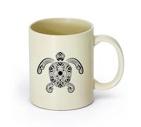 AYUEHBN cerámica Tazas Grandes para Bebidas Calientes Animales Tortugas Marinas Estilo Marino （11oz/320ml） Café, té, latte, leche, cacao, zumo y otras bebidas calientes Amarillo claro