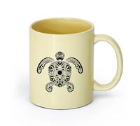 AYUEHBN cerámica Tazas Grandes para Bebidas Calientes Animales Tortugas Marinas Estilo Marino （11oz/320ml） Café, té, latte, leche, cacao, zumo y otras bebidas calientes Beige