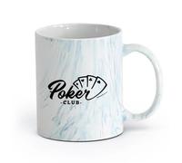 AYUEHBN cerámica Tazas Grandes para Bebidas Calientes Cartas del club de póquer Gambling Ace Casino （11oz/320ml） Cappuccino, Latte Macchiato, té, espresso Azul mármol