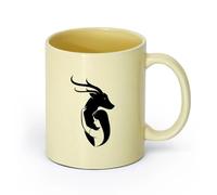 AYUEHBN cerámica Tazas Grandes para Bebidas Calientes Chica con antílope ciervo amor animal salvaje （11oz/320ml） Regalo único de oficina para mujeres y hombres Beige