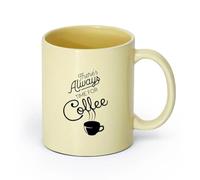 AYUEHBN cerámica Tazas Grandes para Bebidas Calientes Cita de la cafetería Siempre hay tiempo （11oz/320ml） Elegante y duradero: apto para microondas y lavavajillas Beige