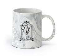 AYUEHBN cerámica Tazas Grandes para Bebidas Calientes Escalada Deporte Extremo Escalada Alpinismo （11oz/320ml） Cappuccino, Latte Macchiato, té, espresso Negro mármol