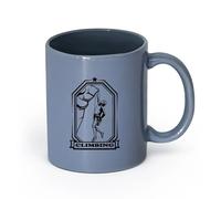 AYUEHBN cerámica Tazas Grandes para Bebidas Calientes Escalada Deporte Extremo Escalada Alpinismo （11oz/320ml） Cappuccino, Latte Macchiato, té, espresso Gris azulado